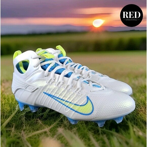 Nike Alpha Huarache 9 Elite Mid NBY LAX SE Lacrosse Cleats FV6149 100 - Men's 8 - Picture 3 of 14